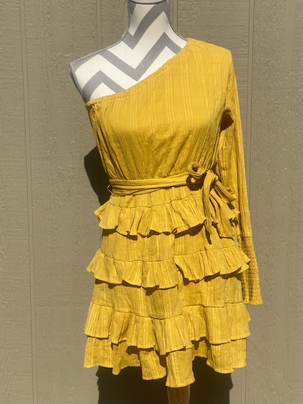 Pink Diamond Medium Yellow Assymetrical Mini Dress - Picture 2 of 10